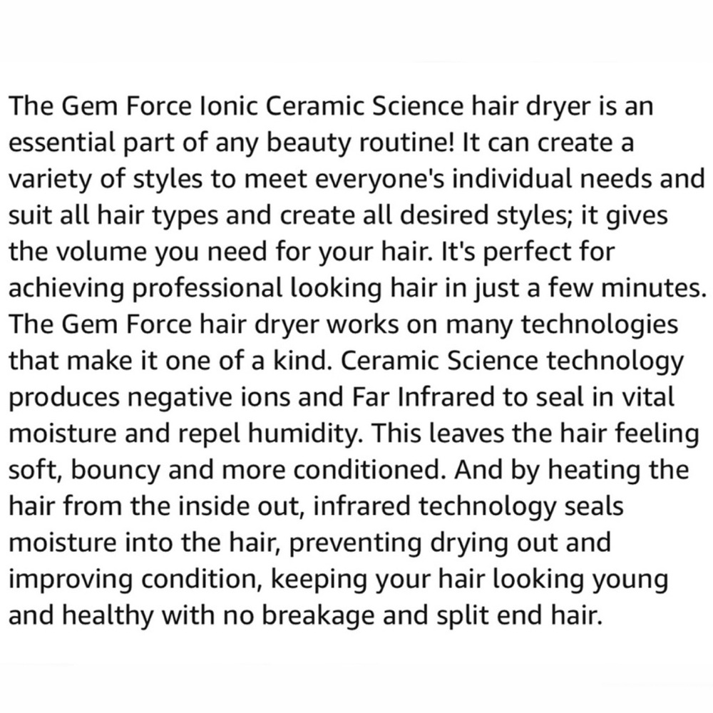 GEM *5 STARS* Exclusive Force Ion Hair Dryer - Picture 2 of 8